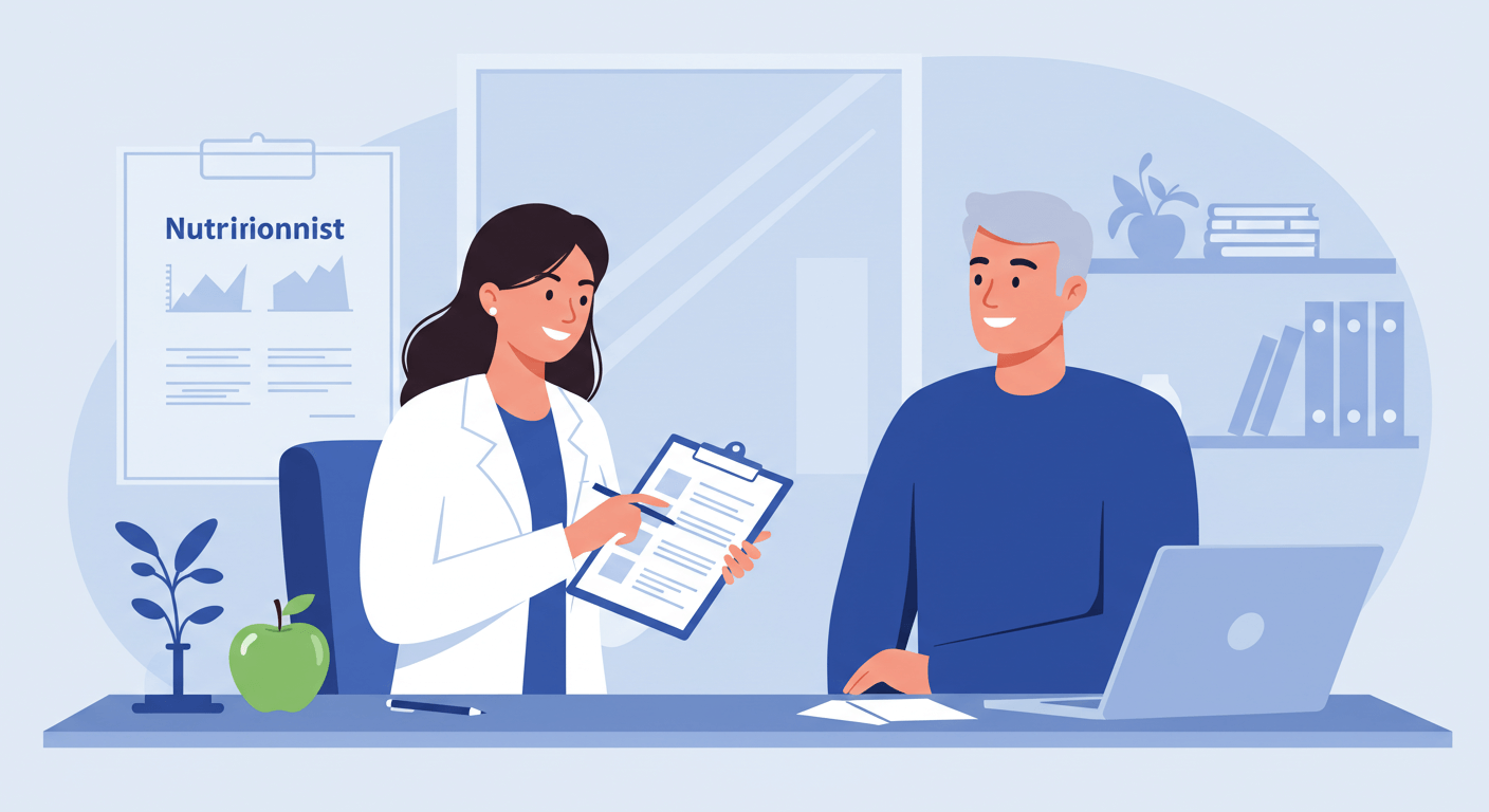 Ilustração de alimentos saudáveis representando a Nutrição